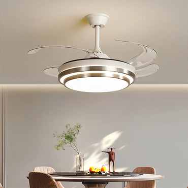 Eloer Modern White Ceiling Fan with Light