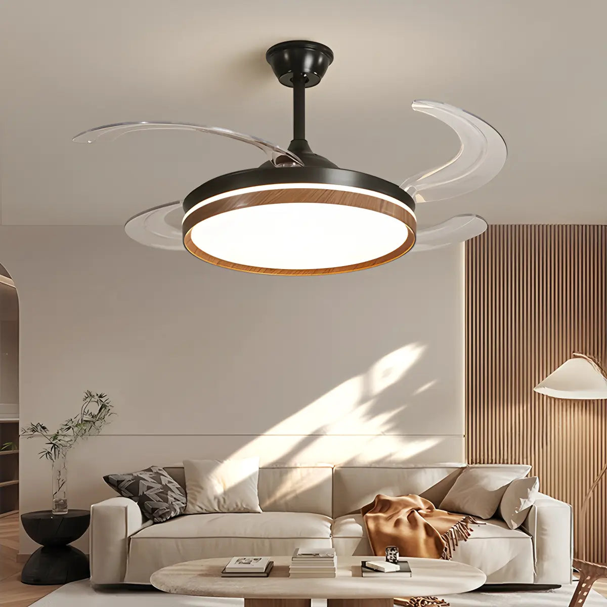 Eloer Retractable Blade Ceiling Fan with Light