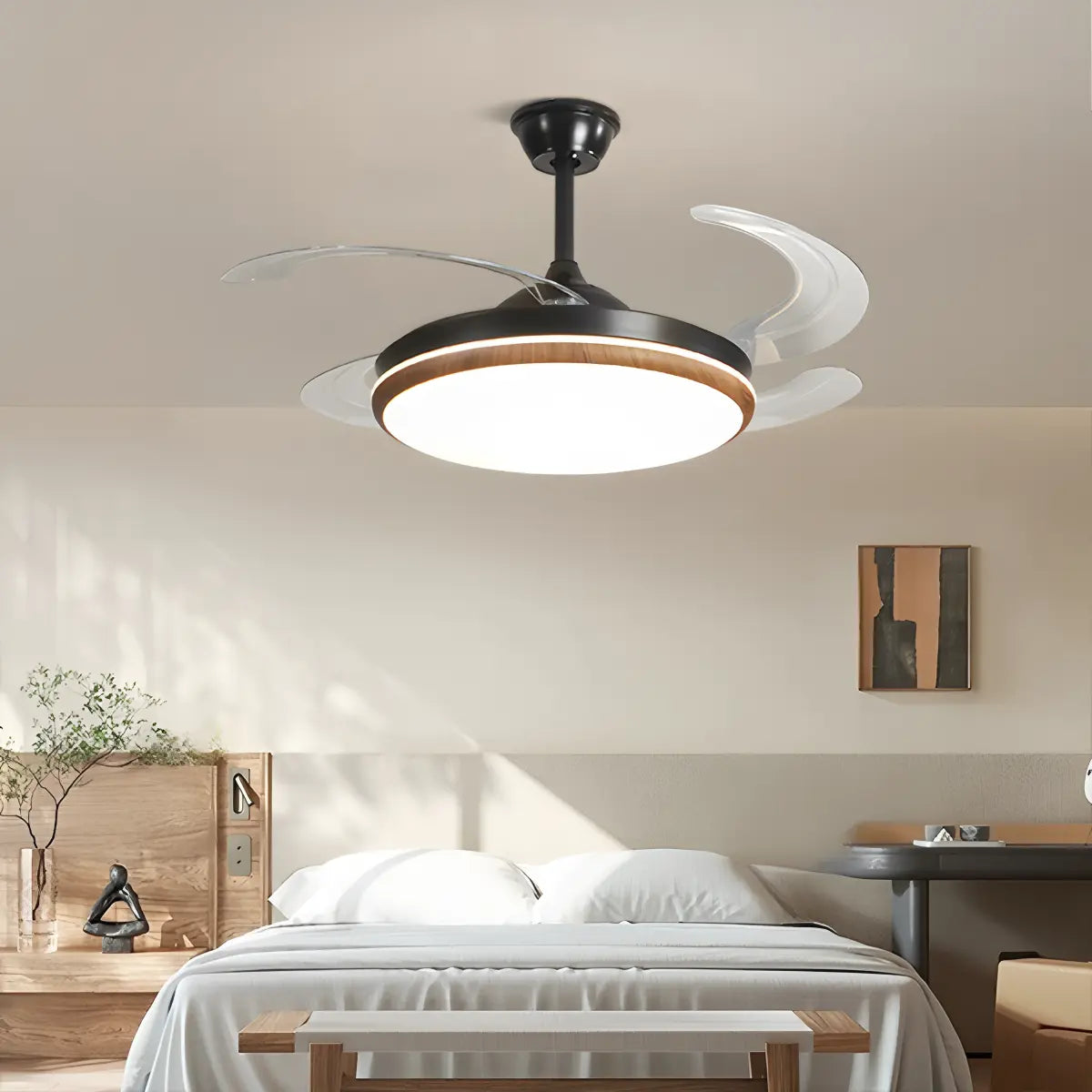 Eloer Retractable Blade Ceiling Fan with Light