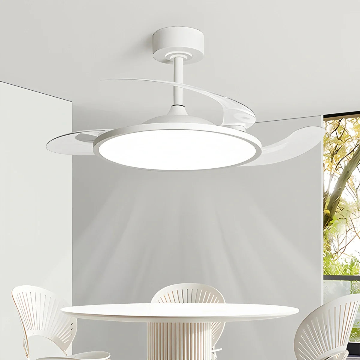 Eloer Silent Remote Control White Ceiling Fan Light