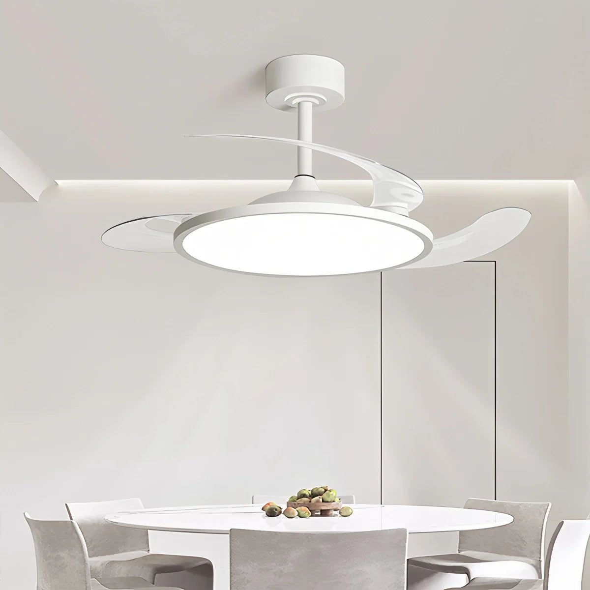 Eloer Silent Remote Control White Ceiling Fan Light