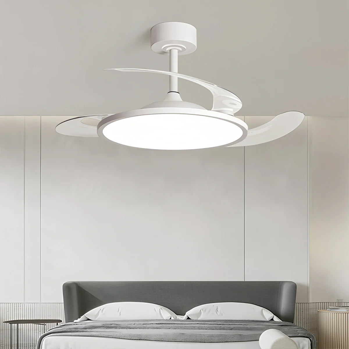 Eloer Silent Remote Control White Ceiling Fan Light