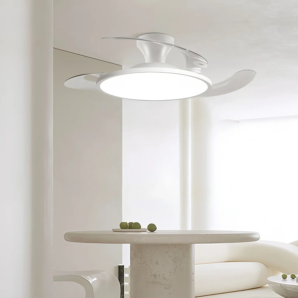 Eloer Silent Remote Control White Ceiling Fan Light