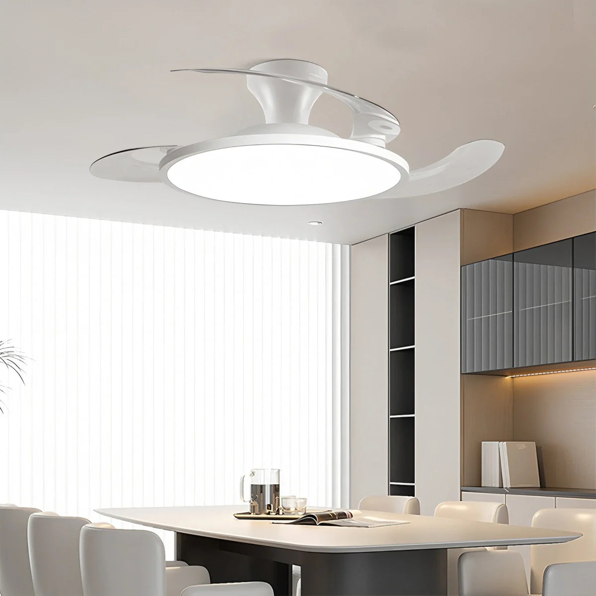 Eloer Silent Remote Control White Ceiling Fan Light