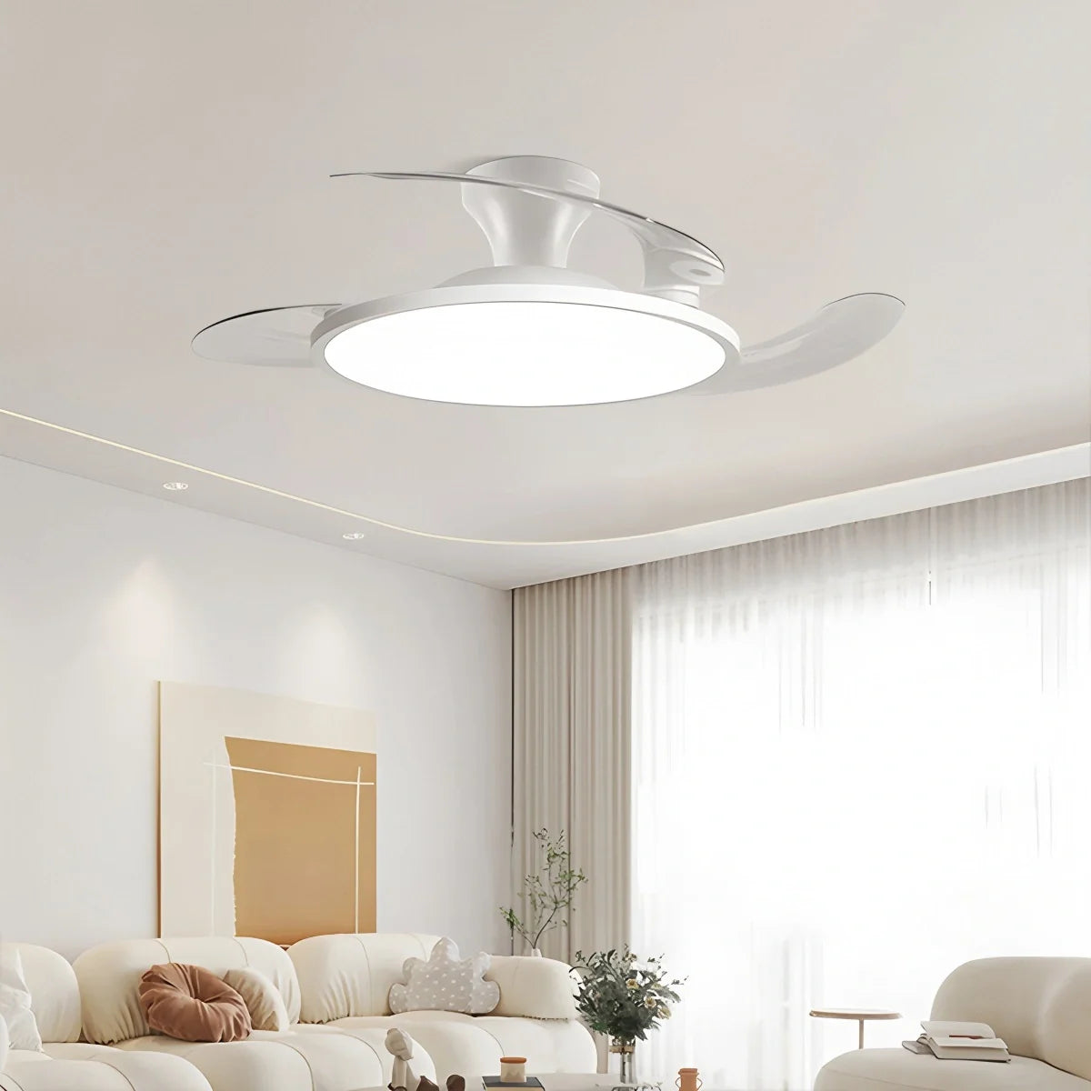 Eloer Silent Remote Control White Ceiling Fan Light