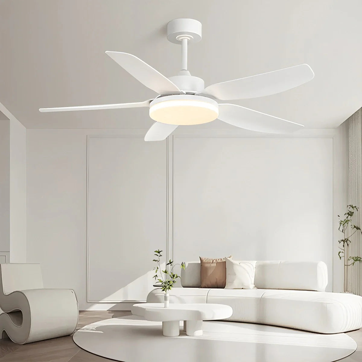 Eloer White Remote Control Ceiling Fan Light