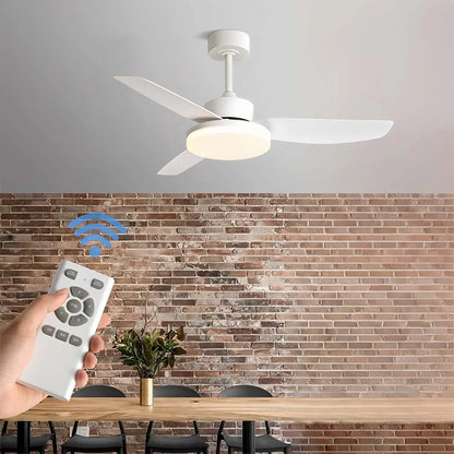Eloer White Remote Control Ceiling Fan Light