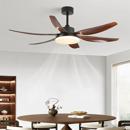 Eloer Nordic Style LED 6-Blade Ceiling Fan with Light