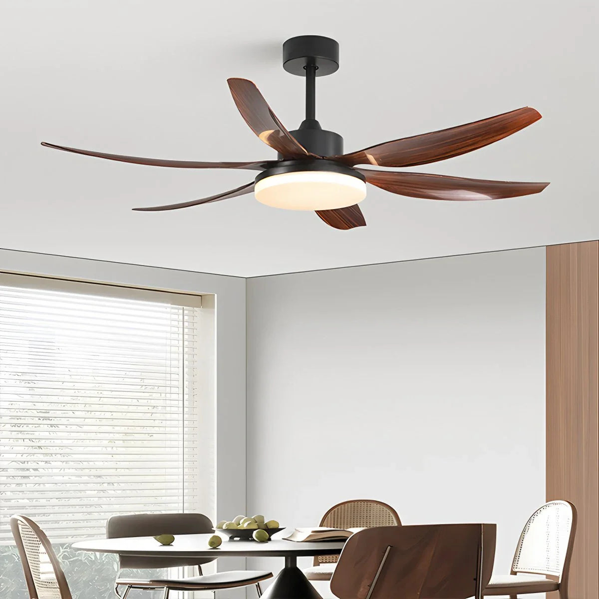 Eloer Nordic Style LED 6-Blade Ceiling Fan with Light