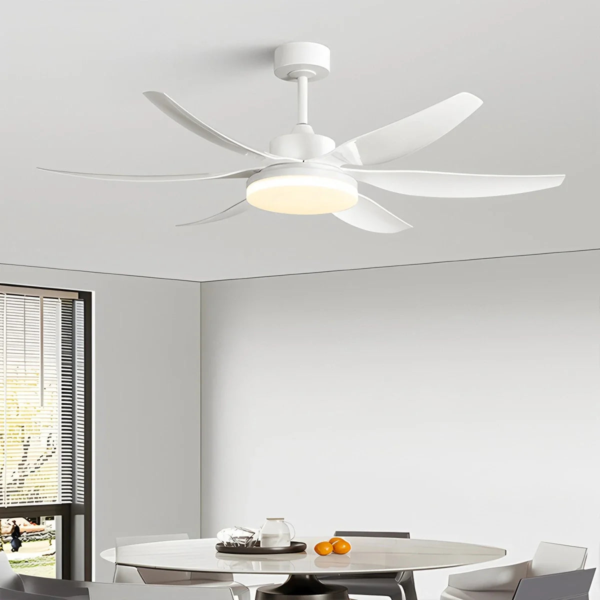 Eloer Nordic Style LED 6-Blade Ceiling Fan with Light