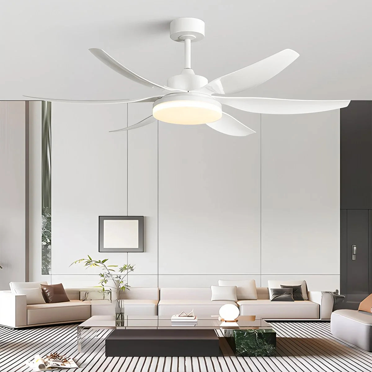Eloer Nordic Style LED 6-Blade Ceiling Fan with Light