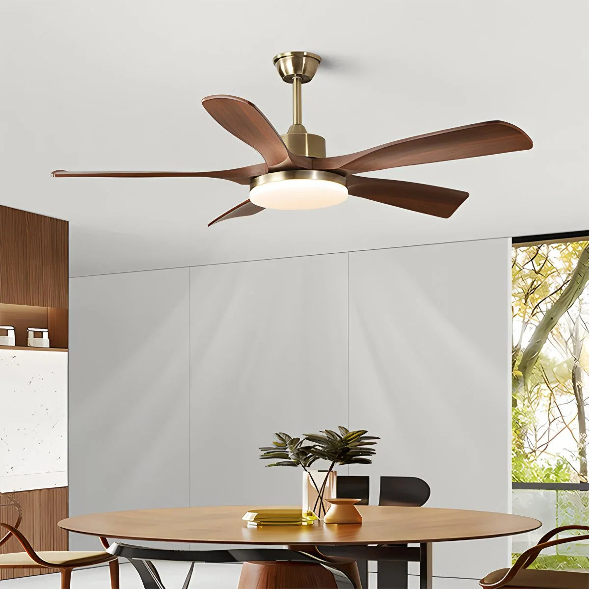 Eloer Modern 5-leaf Remote Control Ceiling Fan Light
