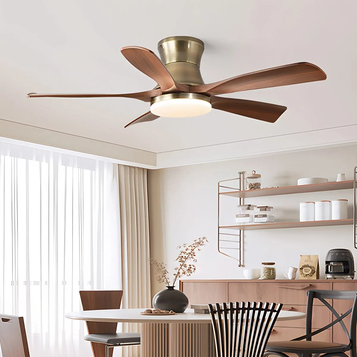 Eloer Modern 5-leaf Remote Control Ceiling Fan Light