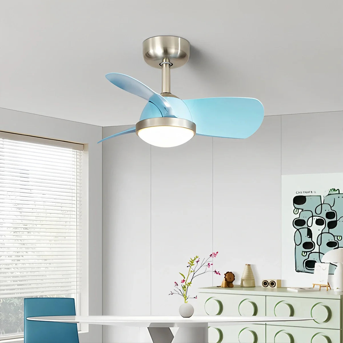 Eloer Simple Ceiling Fan Light for Children's Room