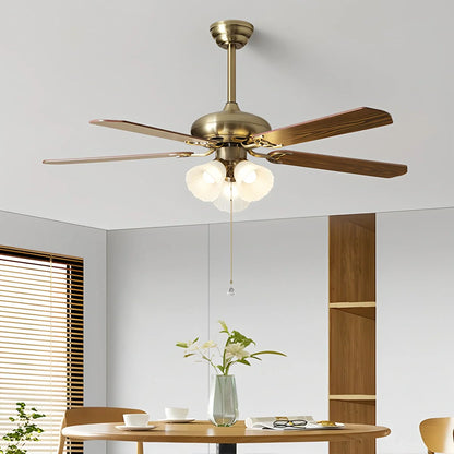 Eloer American Retro Ceiling Fan Light for Dining Room