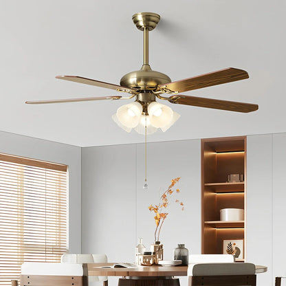 Eloer American Retro Ceiling Fan Light for Dining Room
