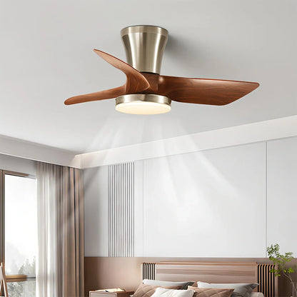 Eloer Nordic LED Ceiling Fan with Light for Living Room