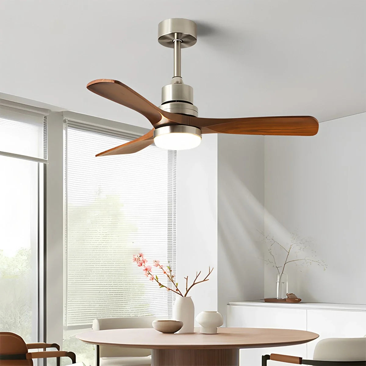 Eloer American Retro 3-Blade Ceiling Fan with Light