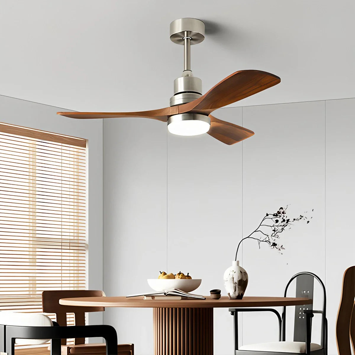 Eloer American Retro 3-Blade Ceiling Fan with Light