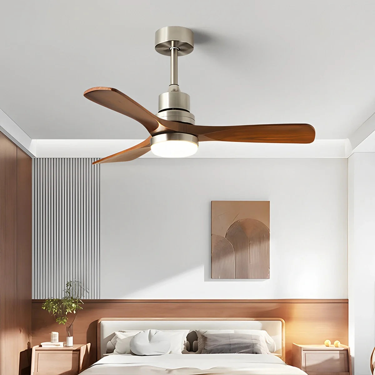 Eloer American Retro 3-Blade Ceiling Fan with Light