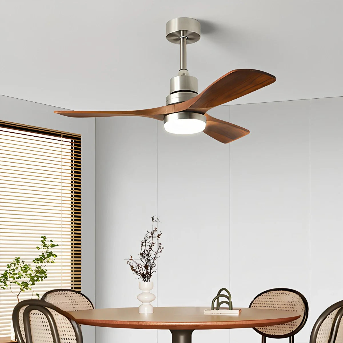 Eloer American Retro 3-Blade Ceiling Fan with Light