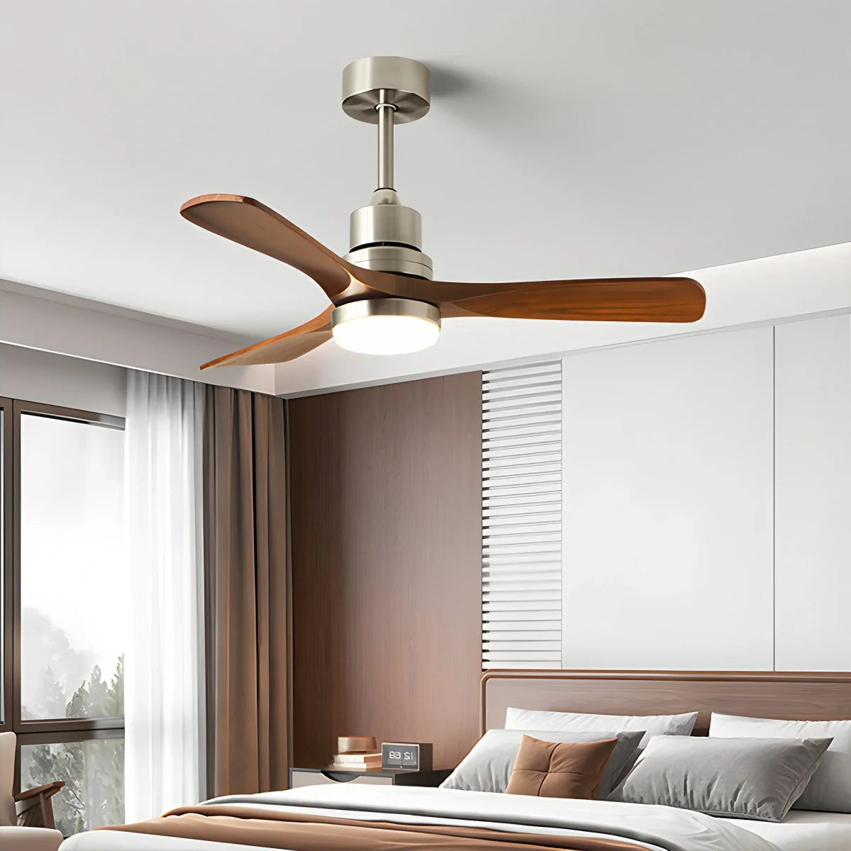 Eloer American Retro 3-Blade Ceiling Fan with Light
