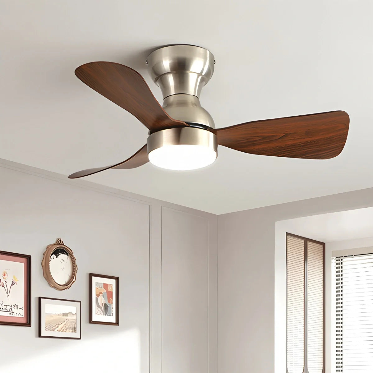 Eloer Small Size Indoor Ceiling Fan Light with Remote