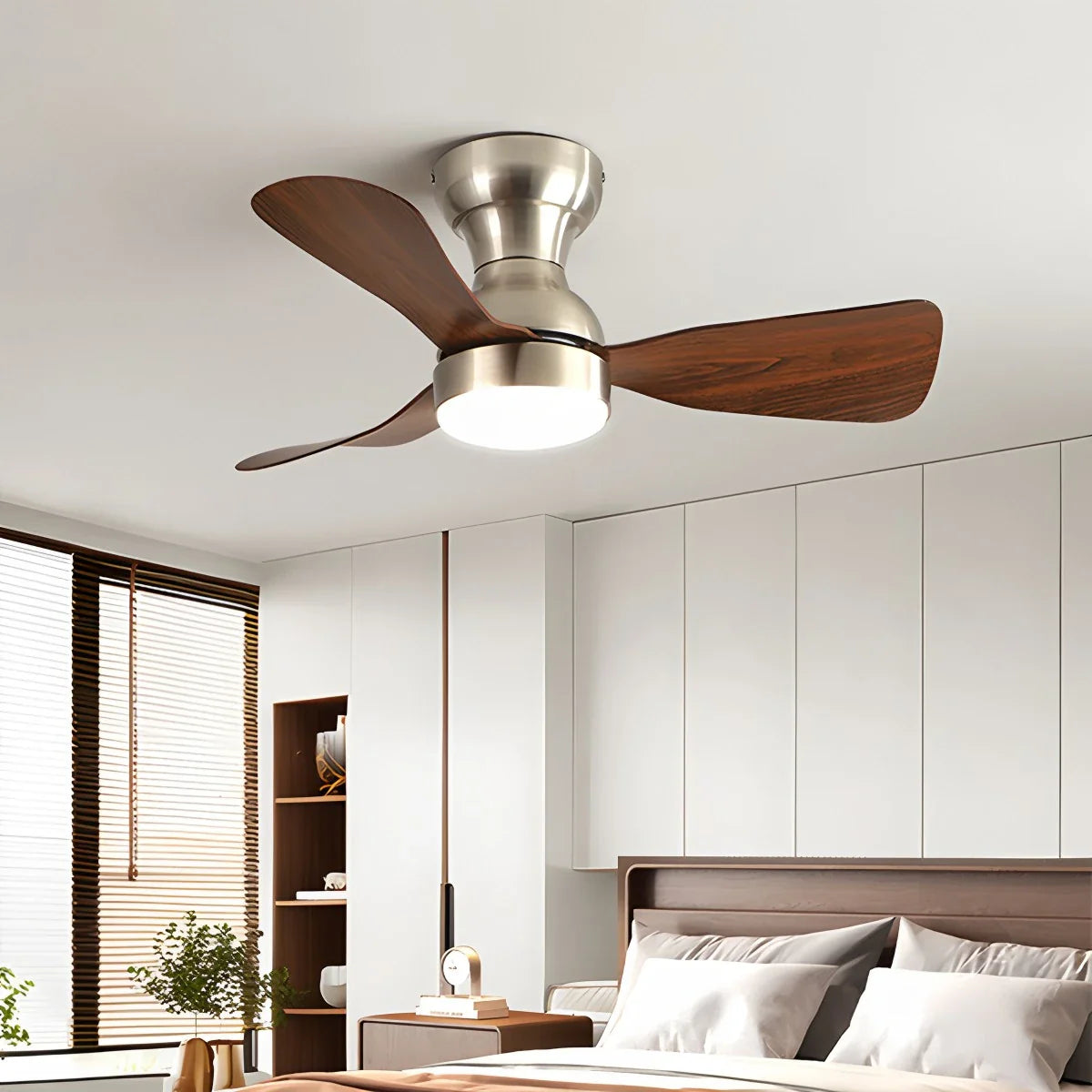 Eloer Small Size Indoor Ceiling Fan Light with Remote