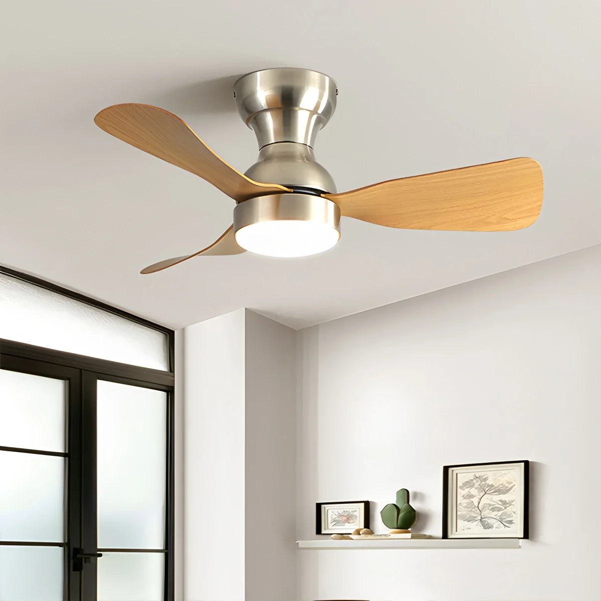 Eloer Small Size Indoor Ceiling Fan Light with Remote