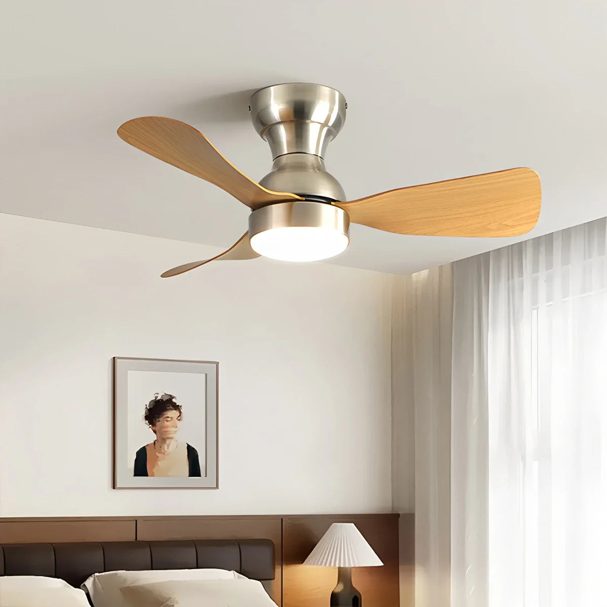 Eloer Small Size Indoor Ceiling Fan Light with Remote
