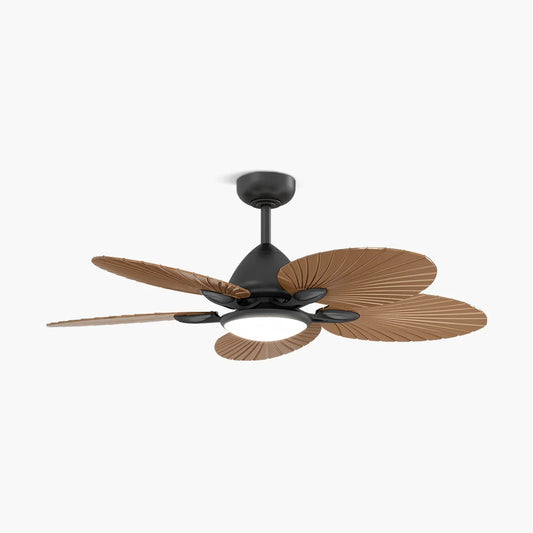 Eloer 5-Blade Palm Leaf Ceiling Fan with Light