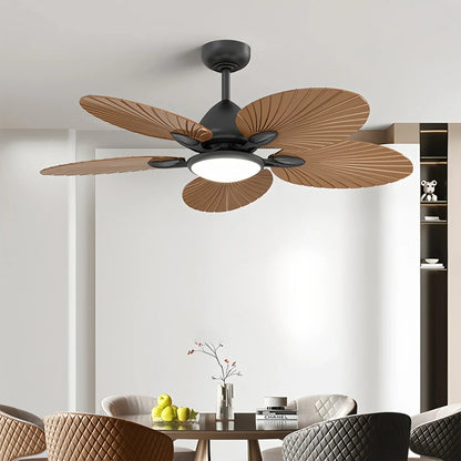 Eloer 5-Blade Palm Leaf Ceiling Fan with Light
