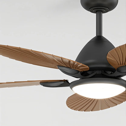 Eloer 5-Blade Palm Leaf Ceiling Fan with Light