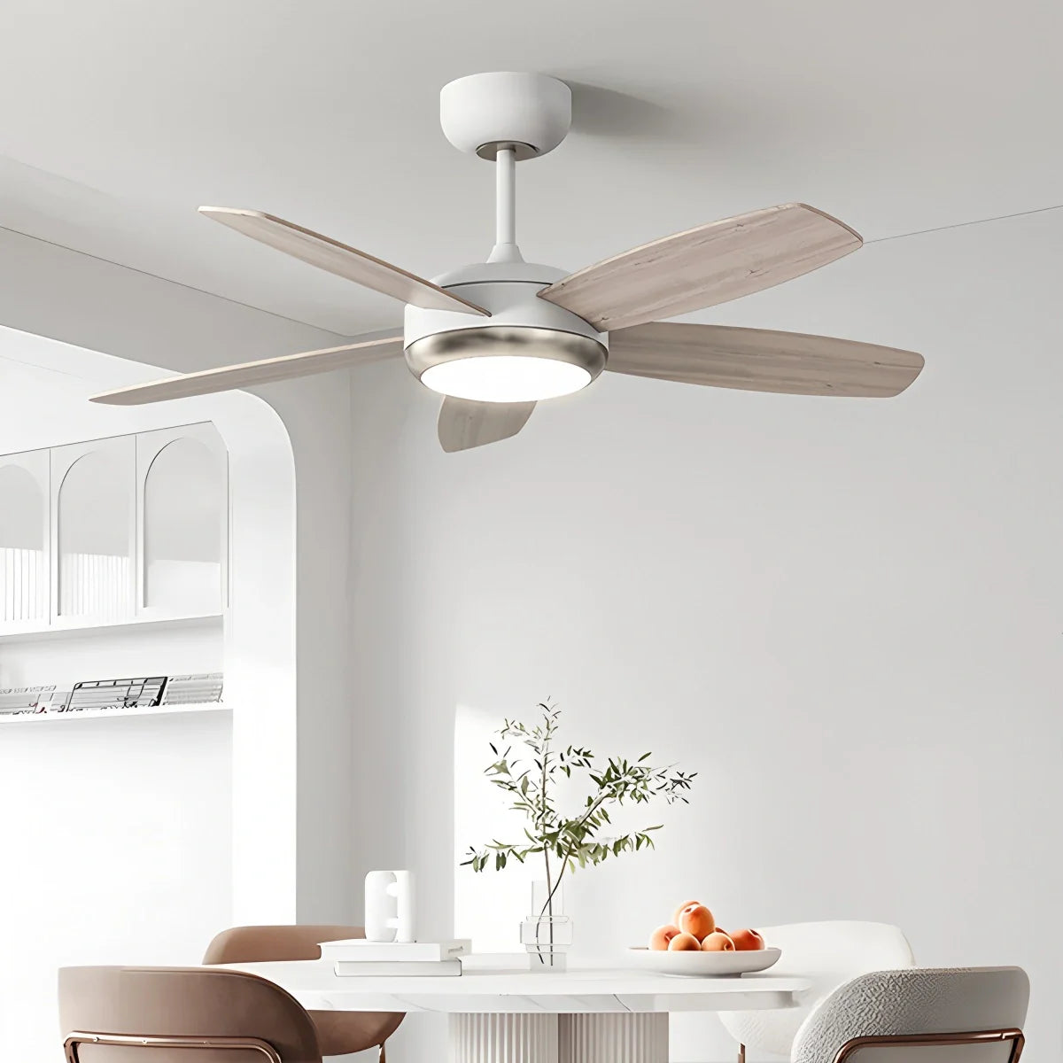 Eloer Retro American Style 5-blade Ceiling Fan Light