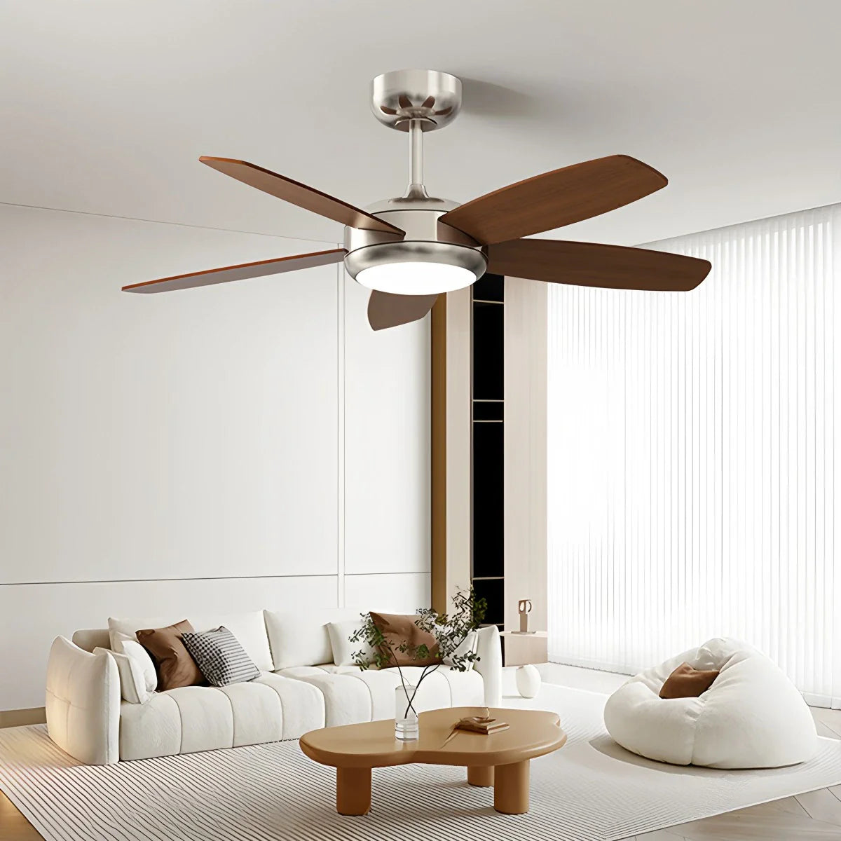 Eloer Retro American Style 5-blade Ceiling Fan Light
