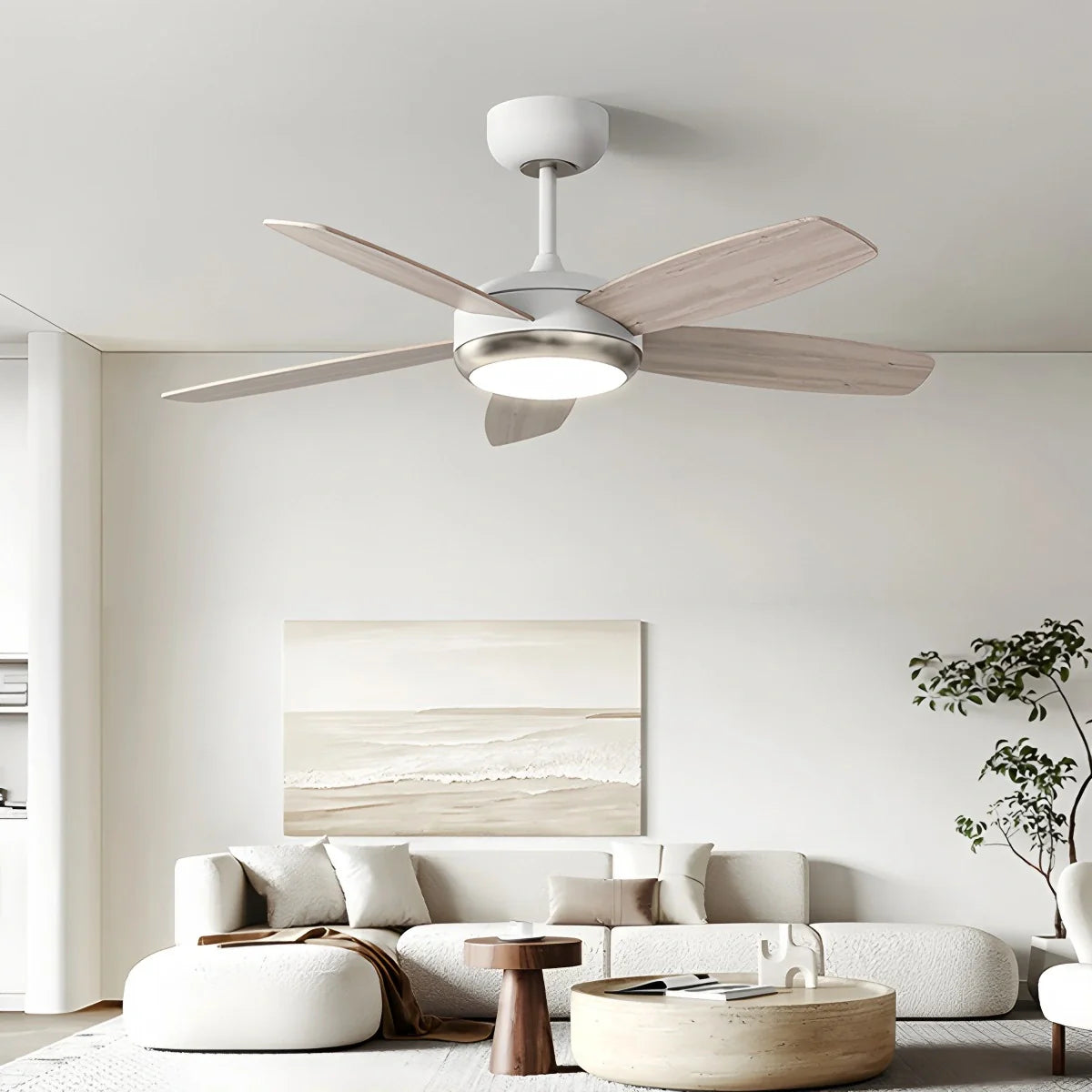 Eloer Retro American Style 5-blade Ceiling Fan Light