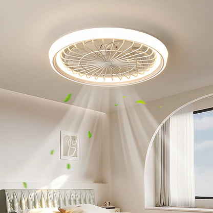 Eloer Modern Round LED Ceiling Fan Light for Bedroom