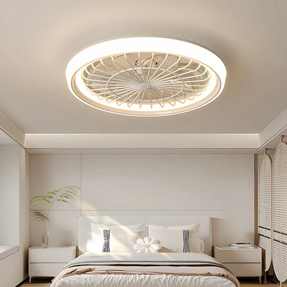 Eloer Modern Round LED Ceiling Fan Light for Bedroom