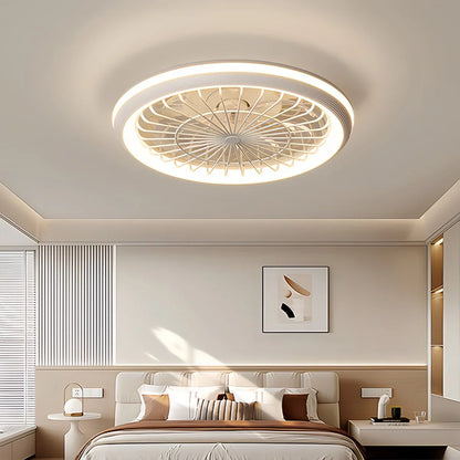 Eloer Modern Round LED Ceiling Fan Light for Bedroom