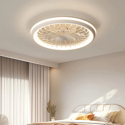 Eloer Modern Round LED Ceiling Fan Light for Bedroom