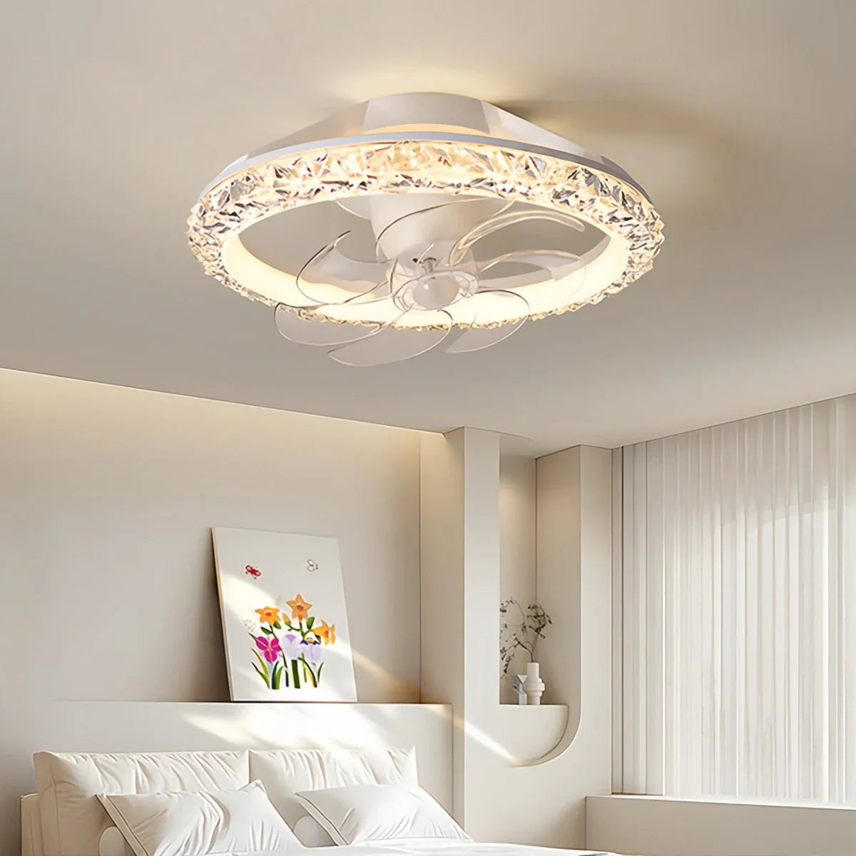 Eloer Creative Circular LED Ceiling Fan Light
