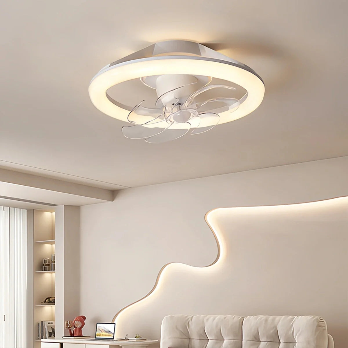 Eloer Creative Circular LED Ceiling Fan Light