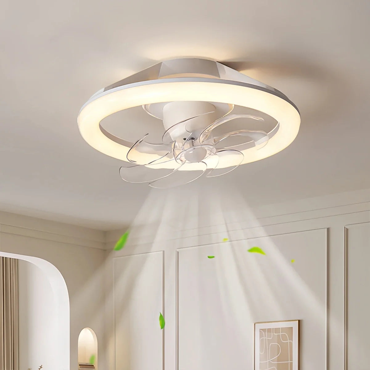 Eloer Creative Circular LED Ceiling Fan Light