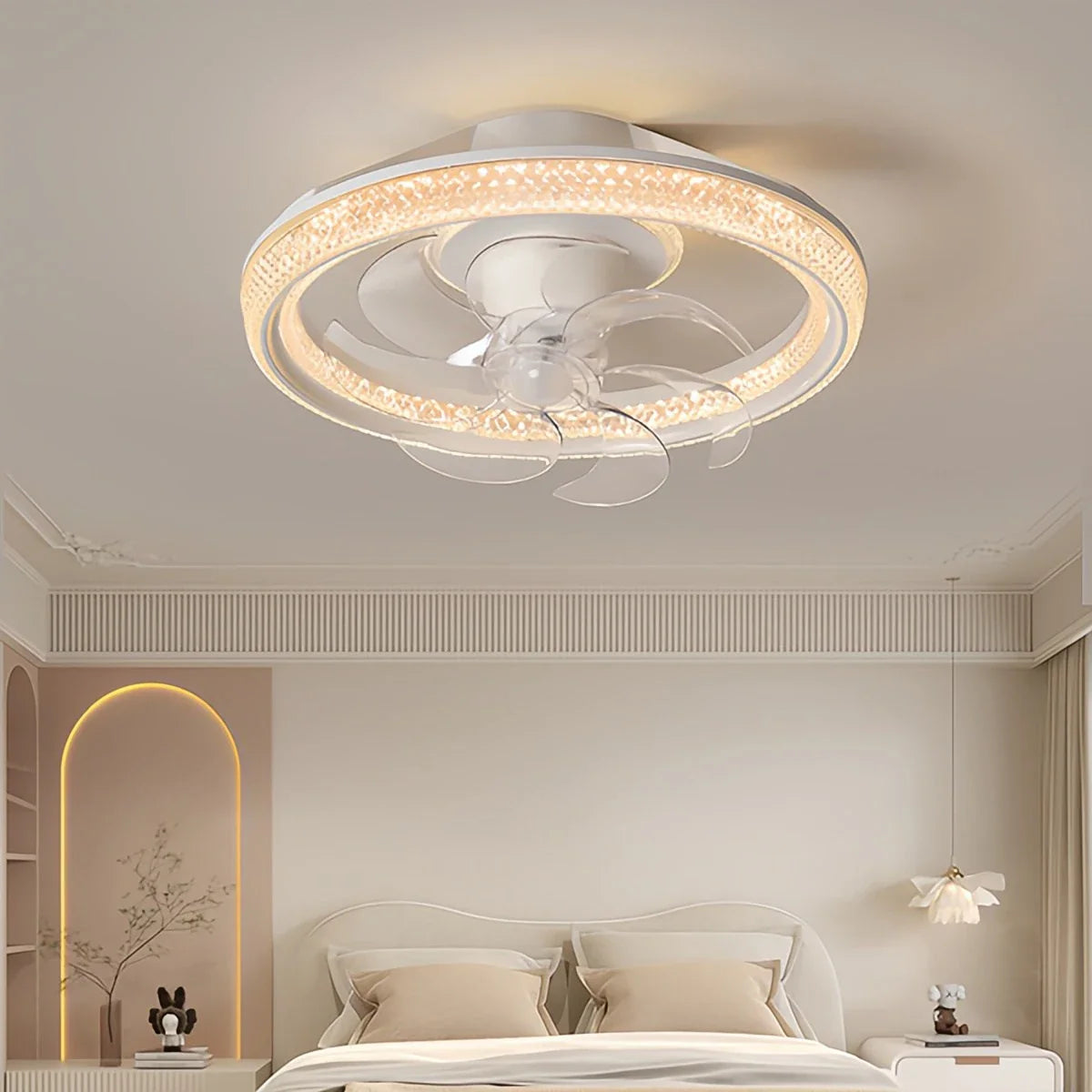 Eloer Creative Circular LED Ceiling Fan Light