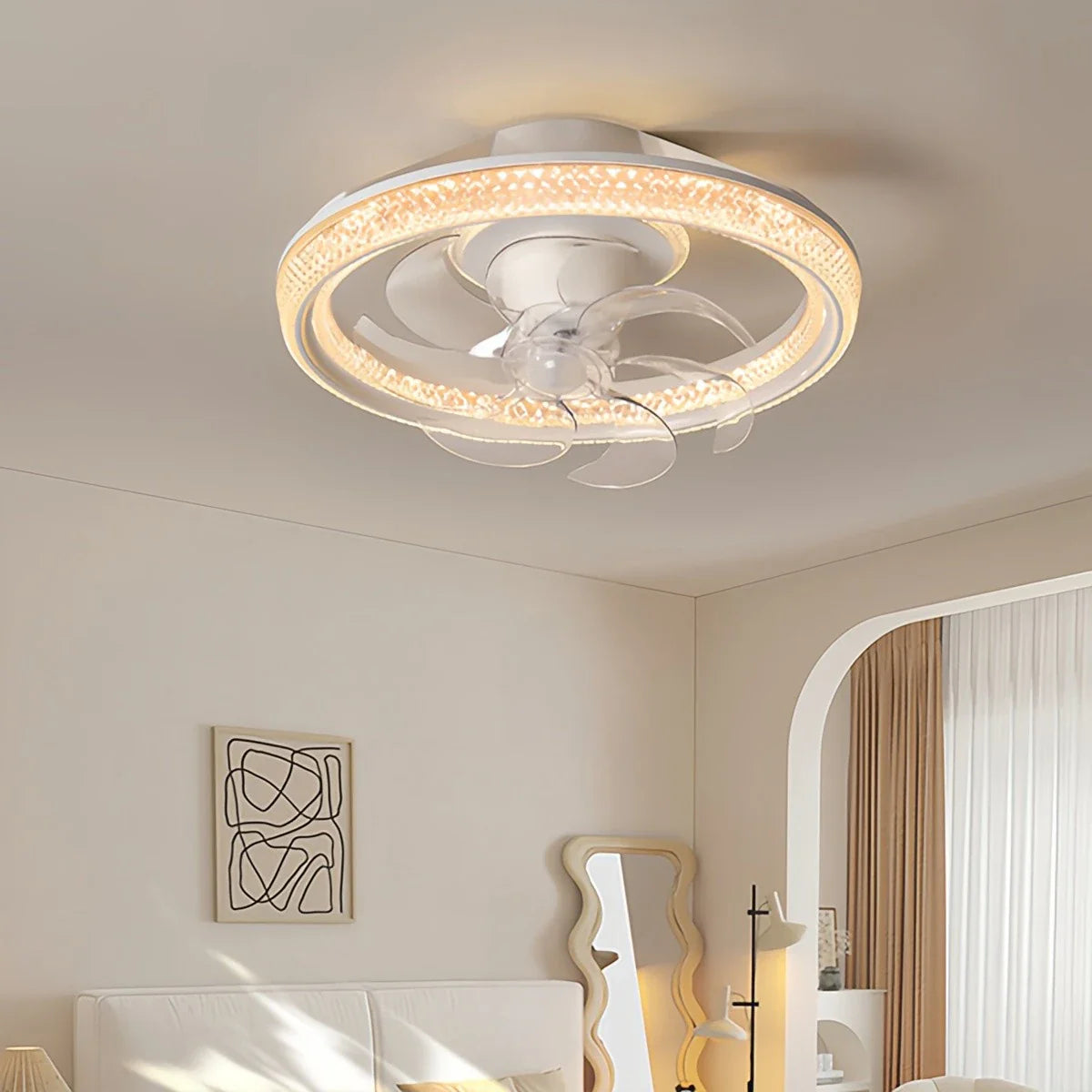 Eloer Creative Circular LED Ceiling Fan Light