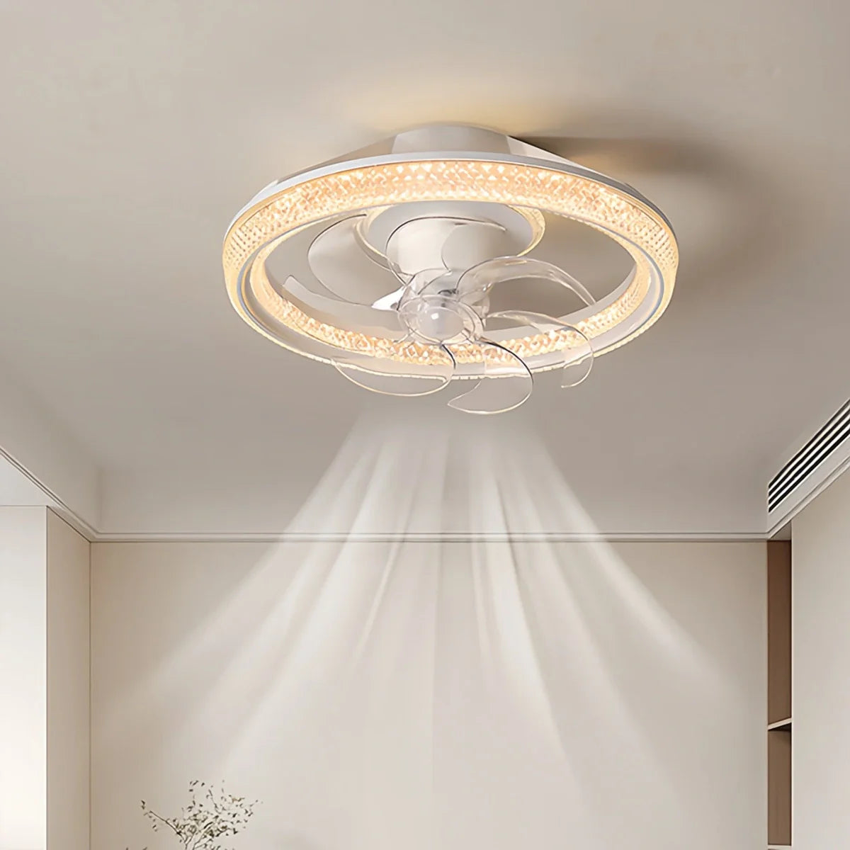 Eloer Creative Circular LED Ceiling Fan Light