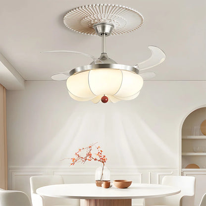 Eloer Retro Fabric Ceiling Fan Light for Dining Room