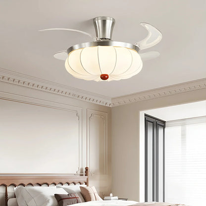 Eloer Retro Fabric Ceiling Fan Light for Dining Room