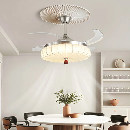 Eloer Retro Fabric Ceiling Fan Light for Dining Room