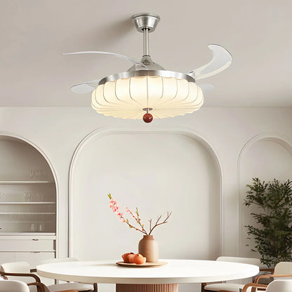 Eloer Retro Fabric Ceiling Fan Light for Dining Room